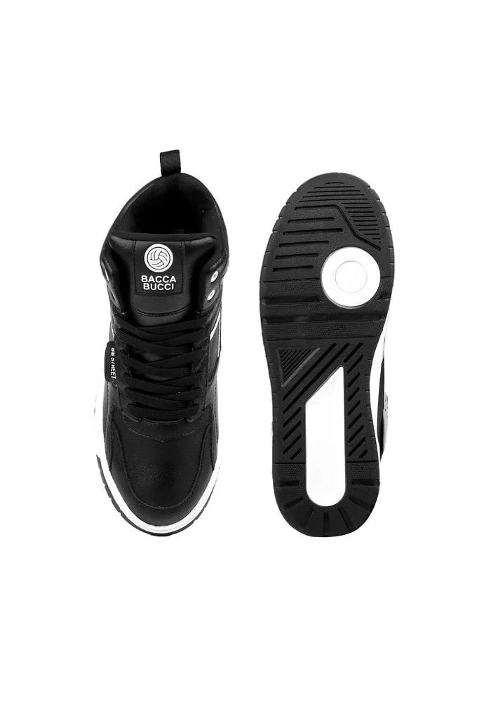 Bacca Bucci Black Cappuccino Skystompers Retro High-Top Sneaker for Men | Best Price UAE